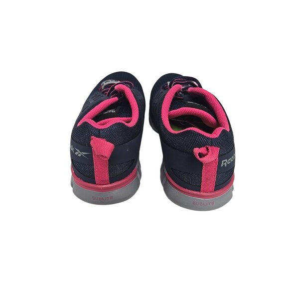 Reebok Women's Sublite Alloy Toe Athletic Work Shoes IB046 Navy/Pink 6.5W - Picture 3 of 7